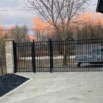 Aluminum Picket Fence Gates-Modern Aluminum Picket Fence Gates installed in Cody