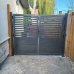 Pewter Horizontal Aluminum Fence Gates Installed in Scott City