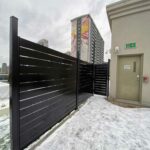 Horizontal Aluminum Fence Installed in Lansing